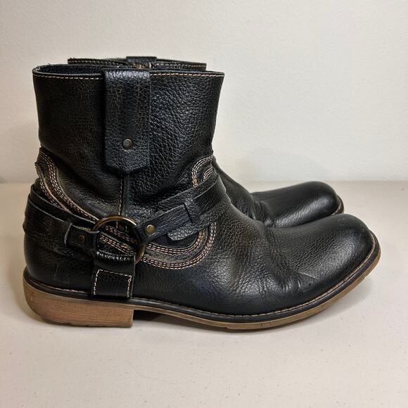 Roan by Bed Stu Men's Boot with Zip Size 11 Black Barcelona Rust - Picture 3 of 16